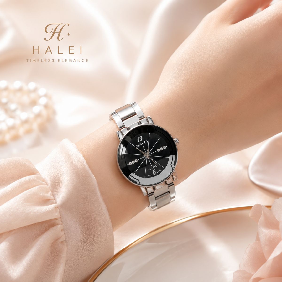 HALEI Premium Women's Quartz Analog Watch – Stainless Steel Strap, Round Case, Mineral Glass, Water Resistant, Elegant Japanese Movement Wristwatch for Ladies 2