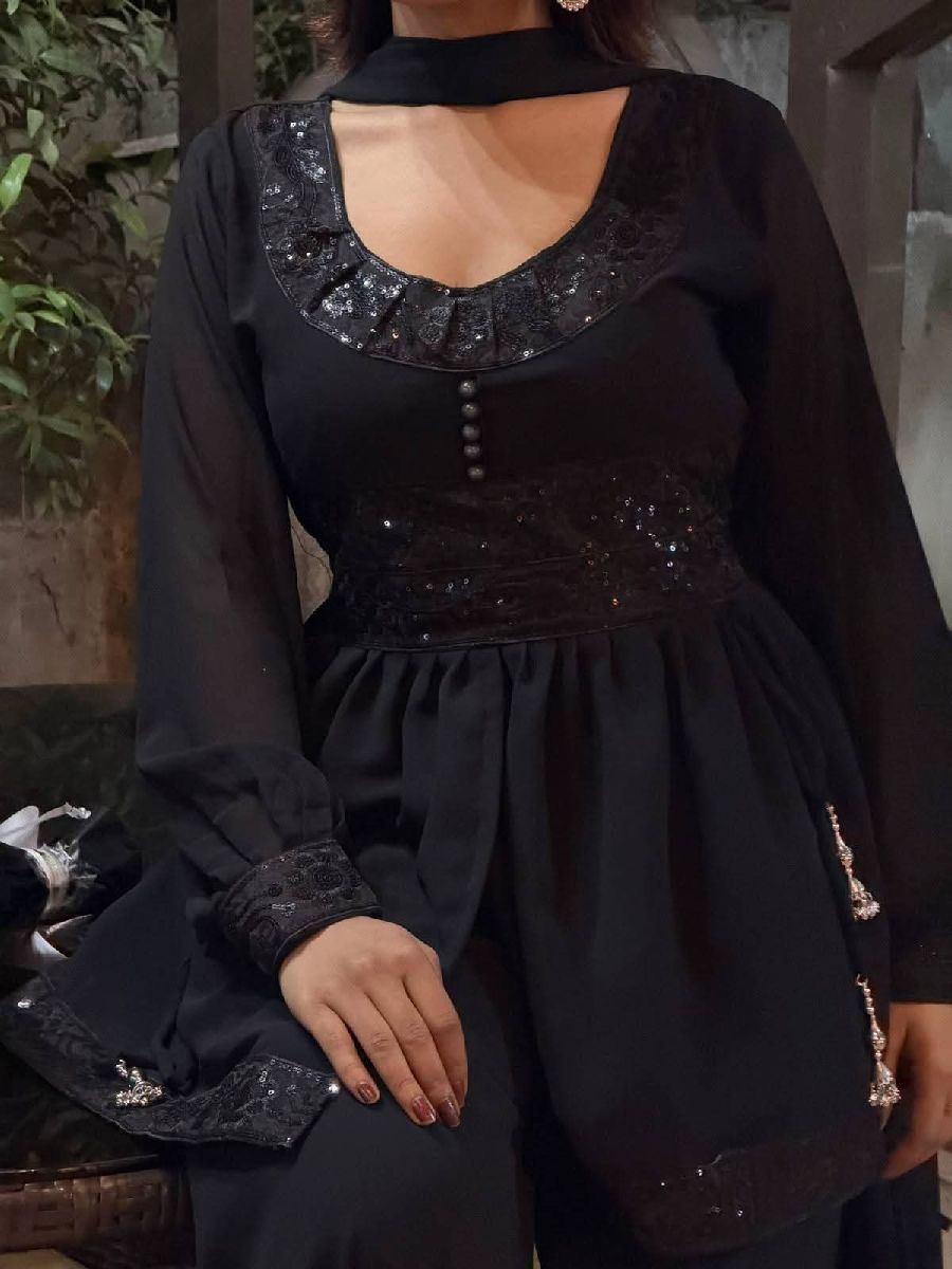 Georgette Sequence Three Piece 2