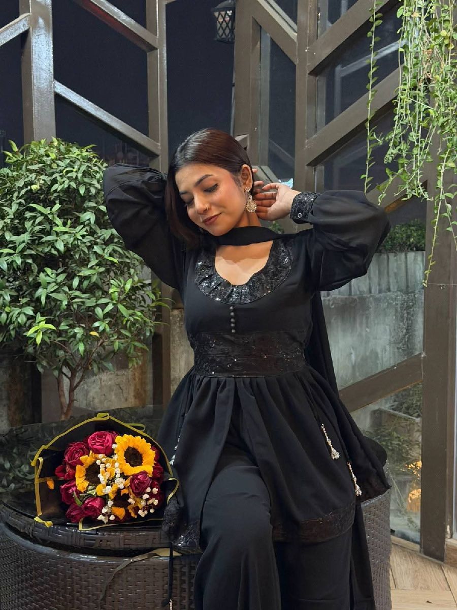 Georgette Sequence Three Piece