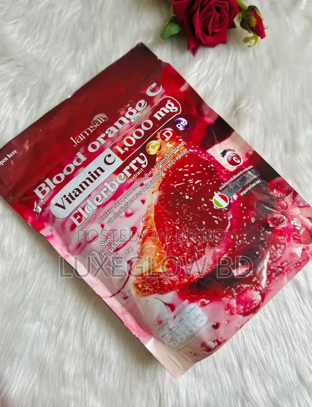 Jamsai Blood Orange C Vitamin C 1000mg + Elderberry D Q10 Liposomal Supplement 30 Sachets 5