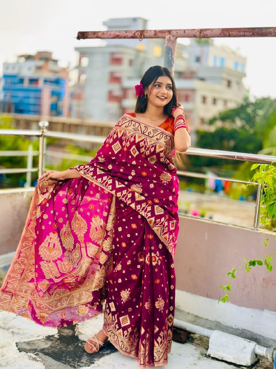 Tencil Jori Jamdani Saree 3