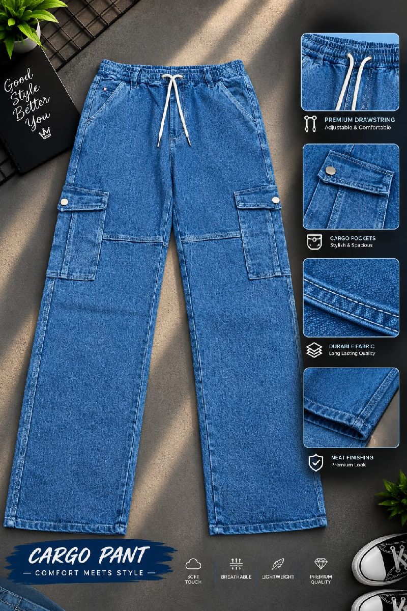 6 Pocket Cargo Denim Baggy Pant 3