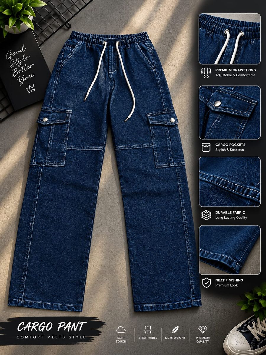 6 Pocket Cargo Denim Baggy Pant 2