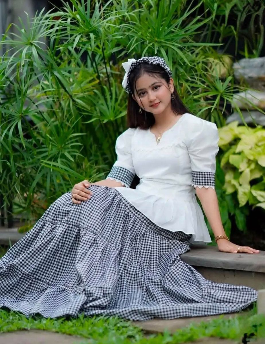 Stylish Pure Cotton Check Skirt & Top  2 Combo Set 2