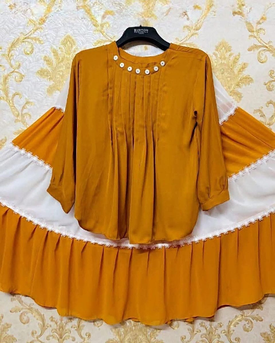 Gorgeous Cherry Georgette Skirt & Top 2-Piece Set 3