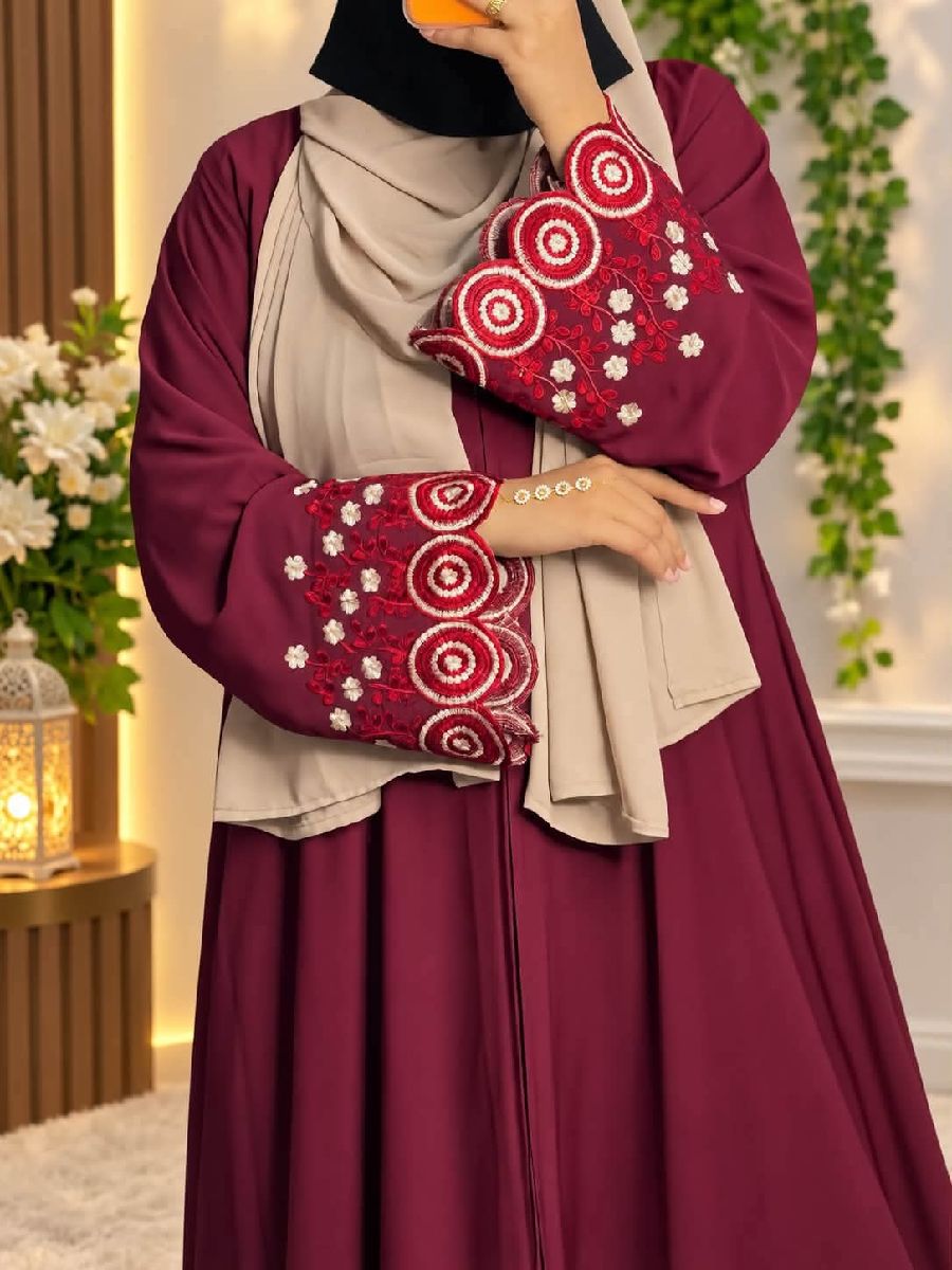 Premium Dubai Cherry Embroidery Abaya / Borka 2