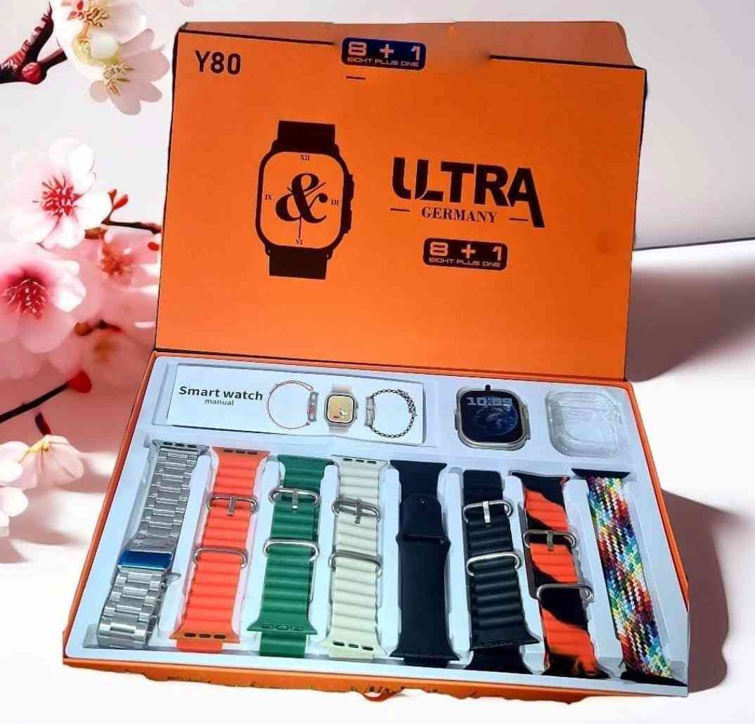 Y80 Ultra Smartwatch With 8 Strap
