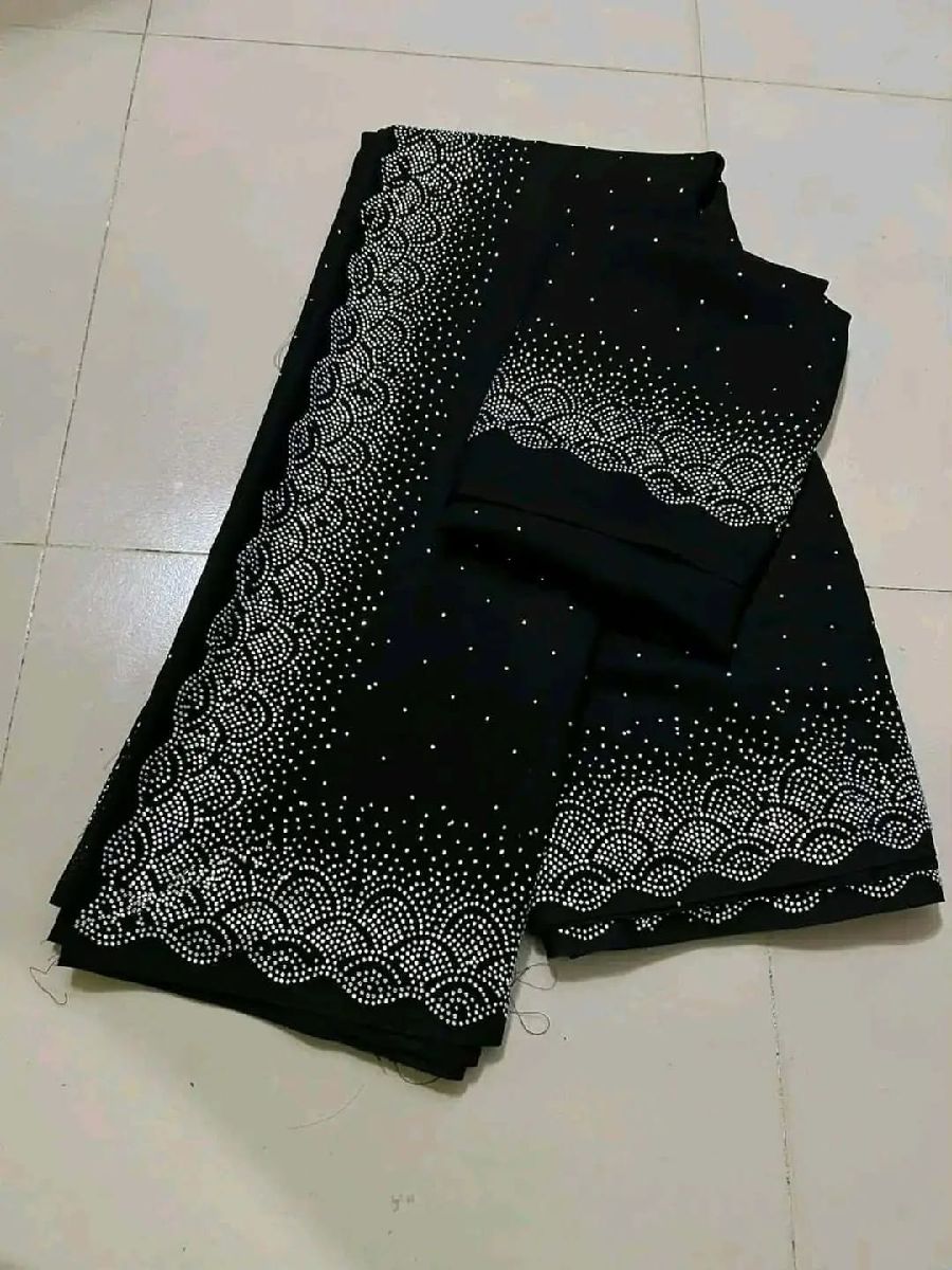 pure jorjet with stone work saree and blouse unstitched 2