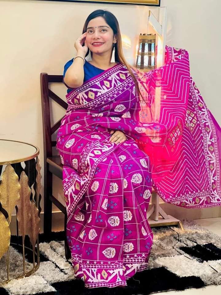 Half Silk Handprited Sarees 2