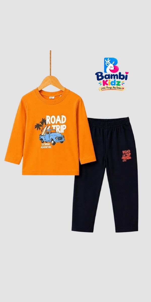 Road Trip Full Sleeve T-shirt & Pants Set