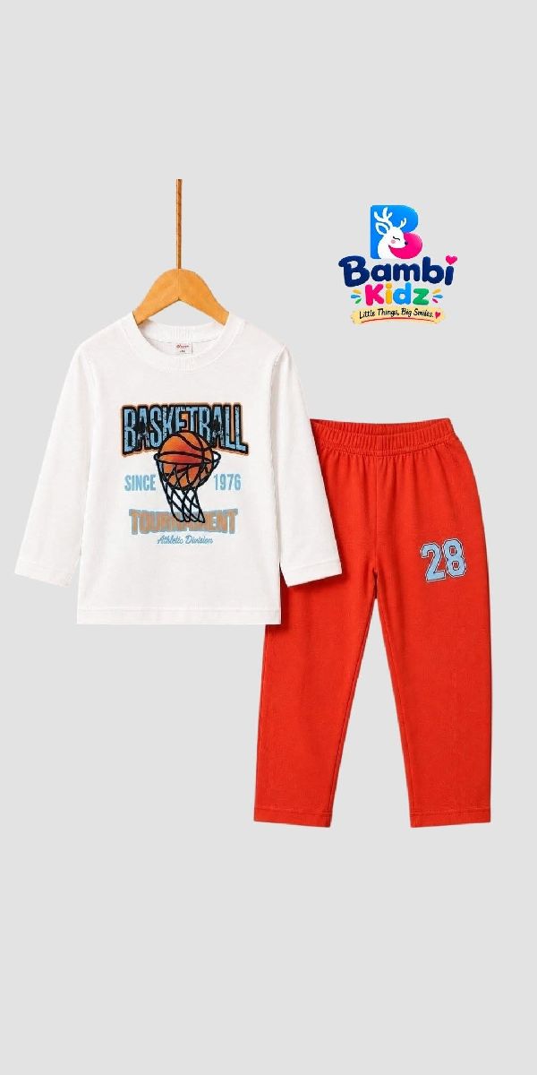 Basketball Full Sleeve T-shirt & Pants Set
