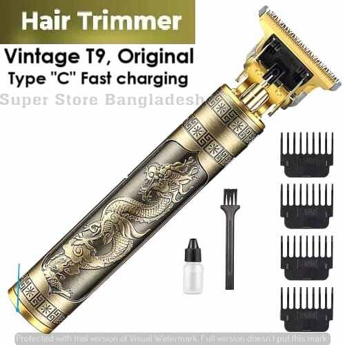 Vintage T9 Hair Cutting Machine Type C Charging System চুল কাটা মেশিন✅ 3