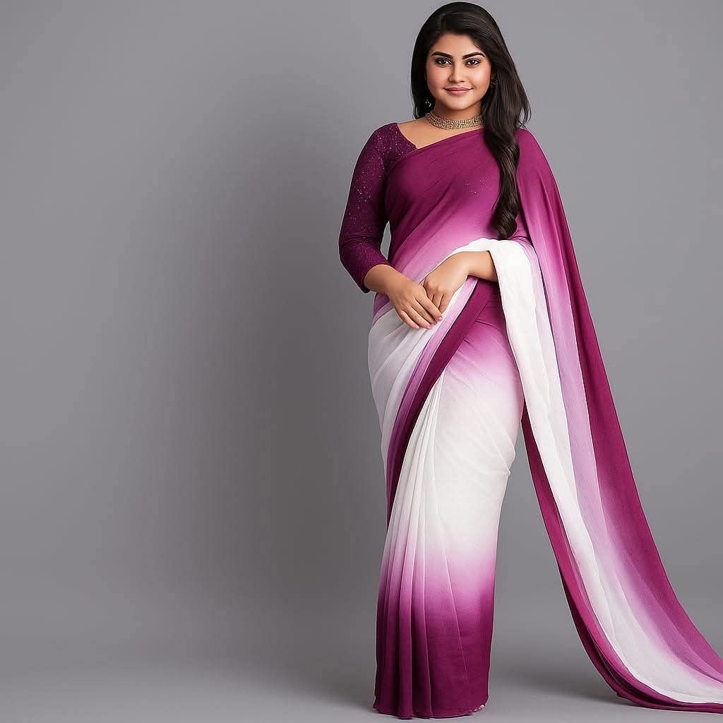 Premium Georgette Digital Printed Rainbow Saree (রংধনু শাড়ি)