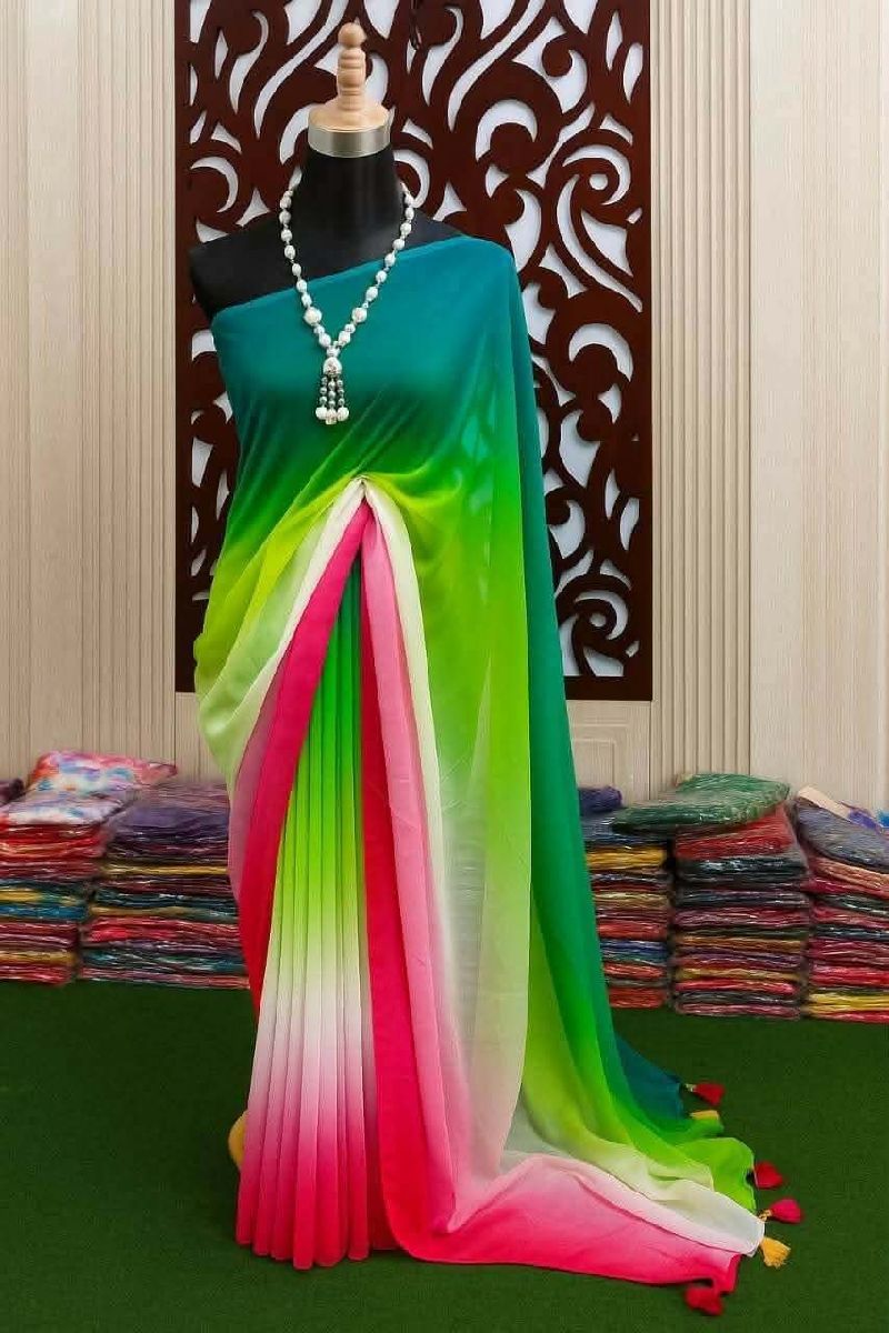 Premium Georgette Digital Printed Rainbow Saree (রংধনু শাড়ি)