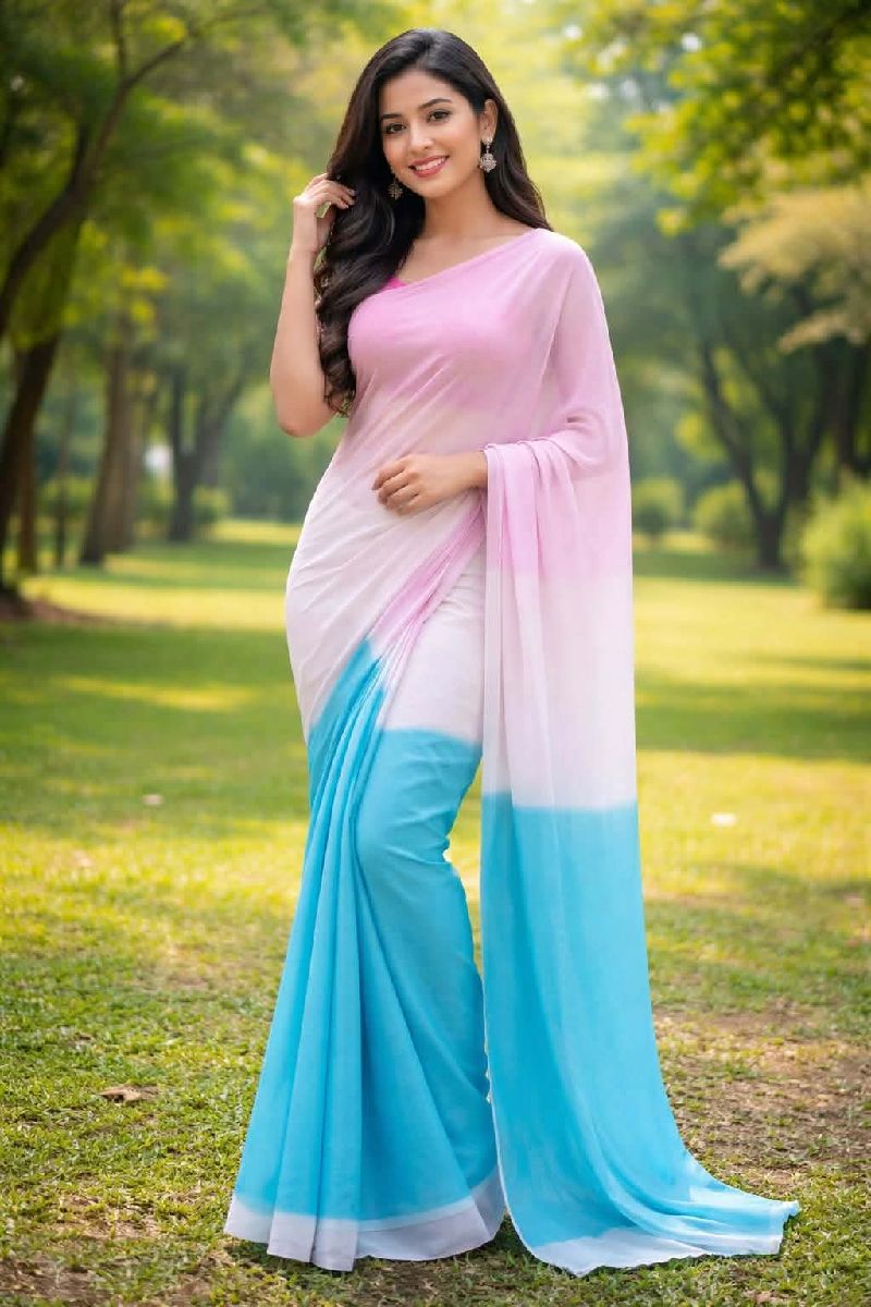 Premium Georgette Digital Printed Rainbow Saree (রংধনু শাড়ি) 2