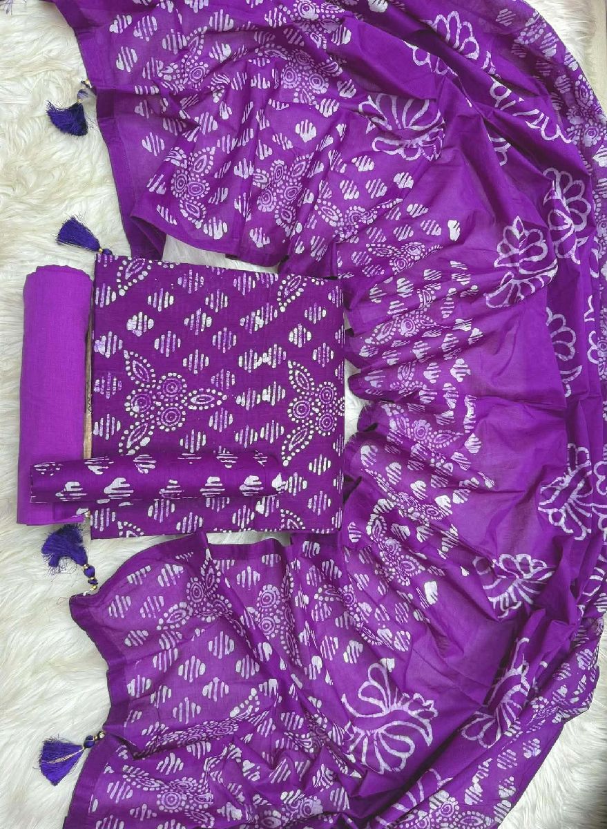 Exclusive Vegetable Wax Batik Cotton Three Piece Collection (ভেজিটেবিল মোম বাটিক থ্রি-পিস)