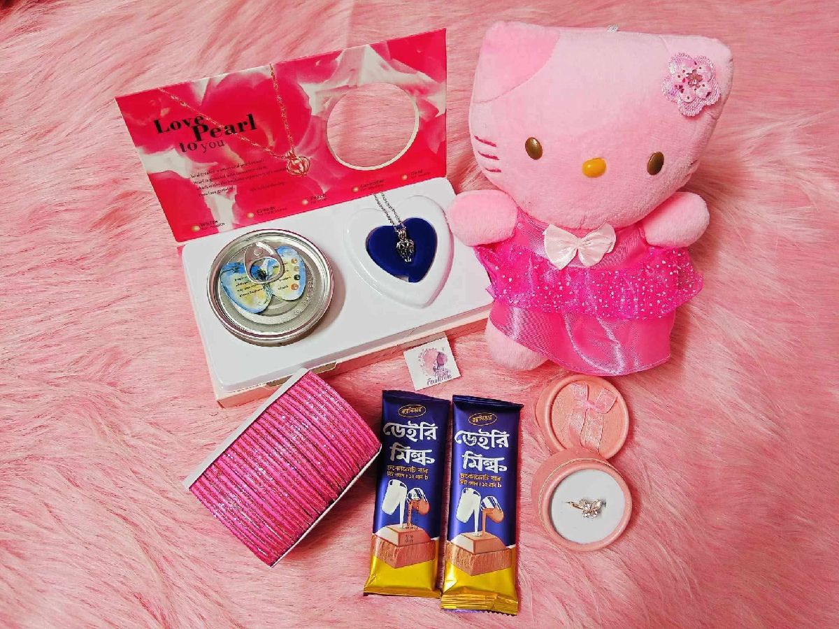 Romantic Love Pearl & Teddy Bear Gift Combo Package 2