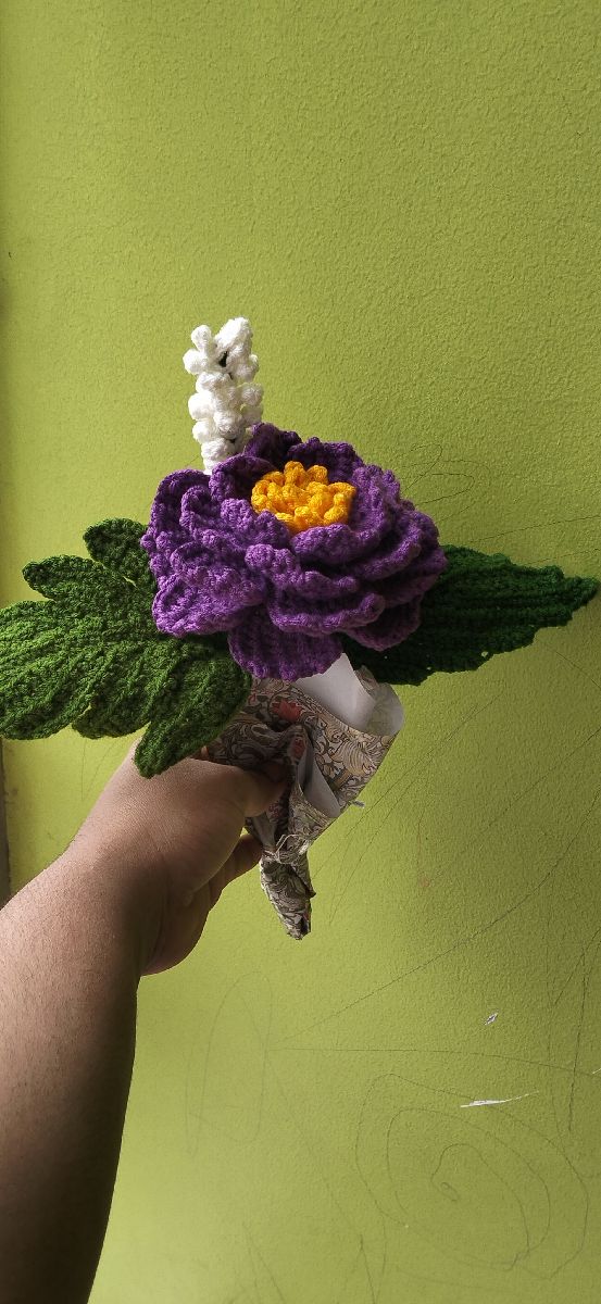 crochet peony flower bouquet 3