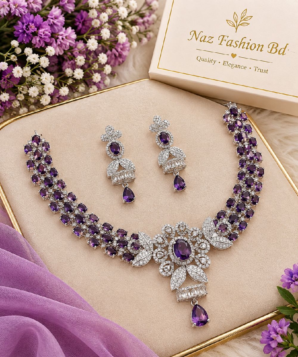 Diamond Cut CZ Stone Necklace Set 3