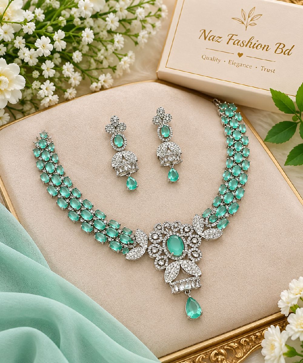 Diamond Cut CZ Stone Necklace Set 2
