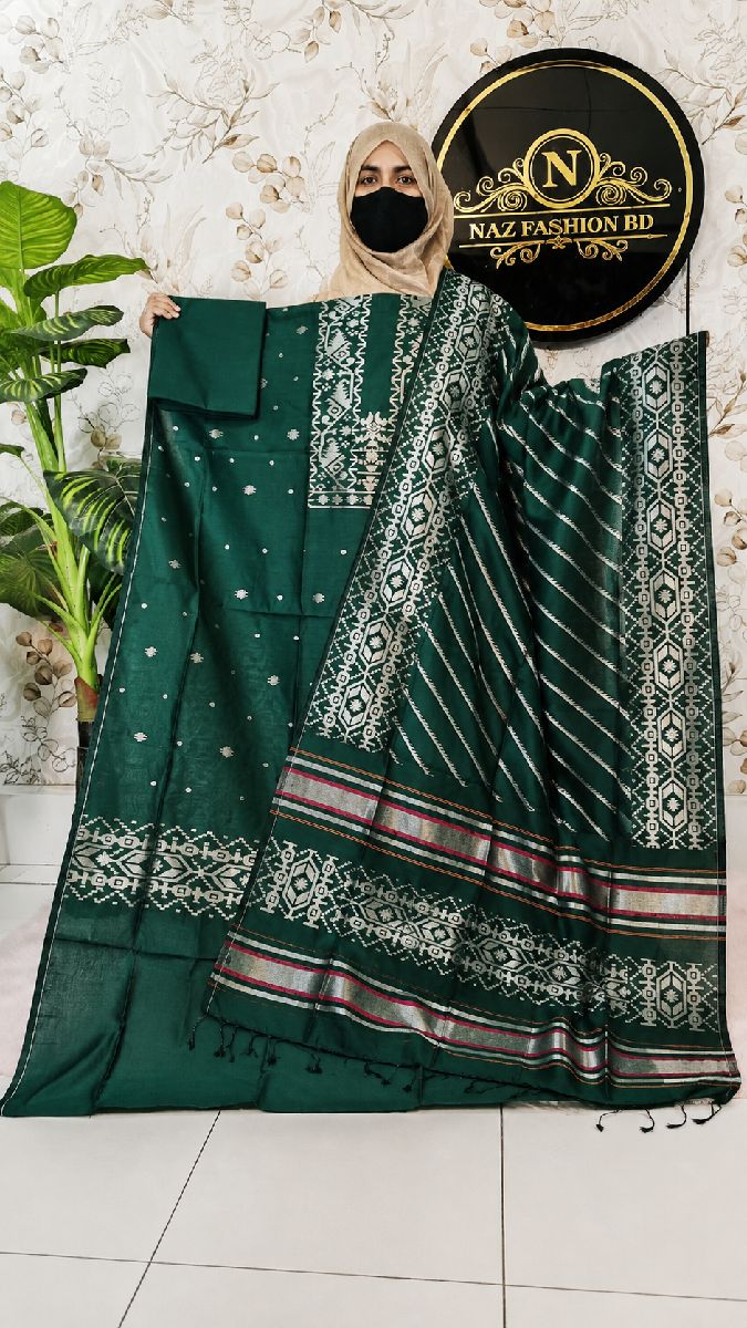 Premium Tangail Jamdani Three Piece 3
