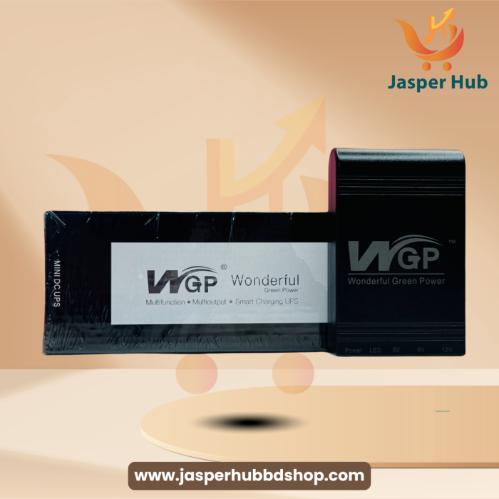 New Version WGP mini UPS 10400mAh – 5/9/12V – Black