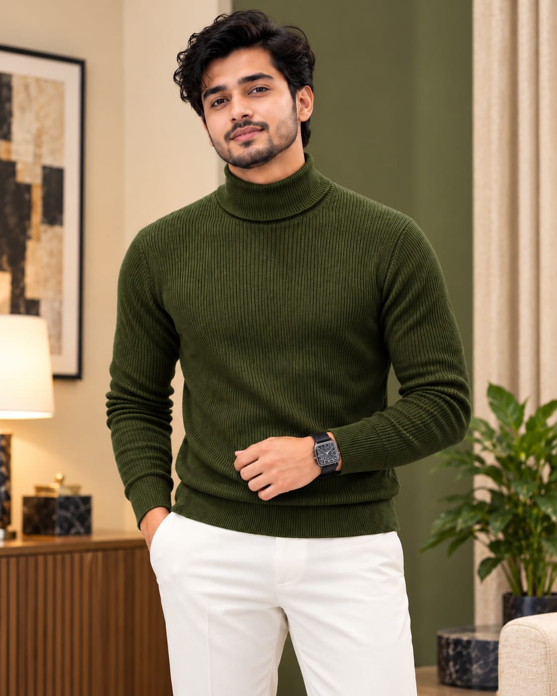 Premium Ribbed High Neck Sweater 6