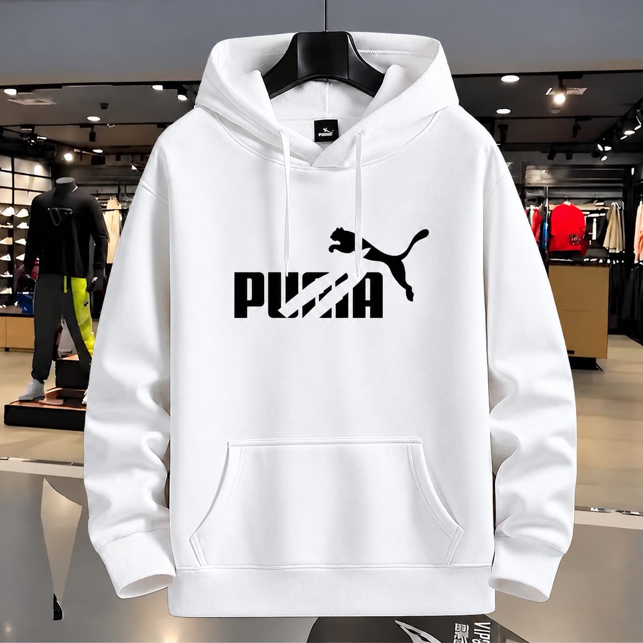 Stylish Solid Printed Cotton Hoodie 3
