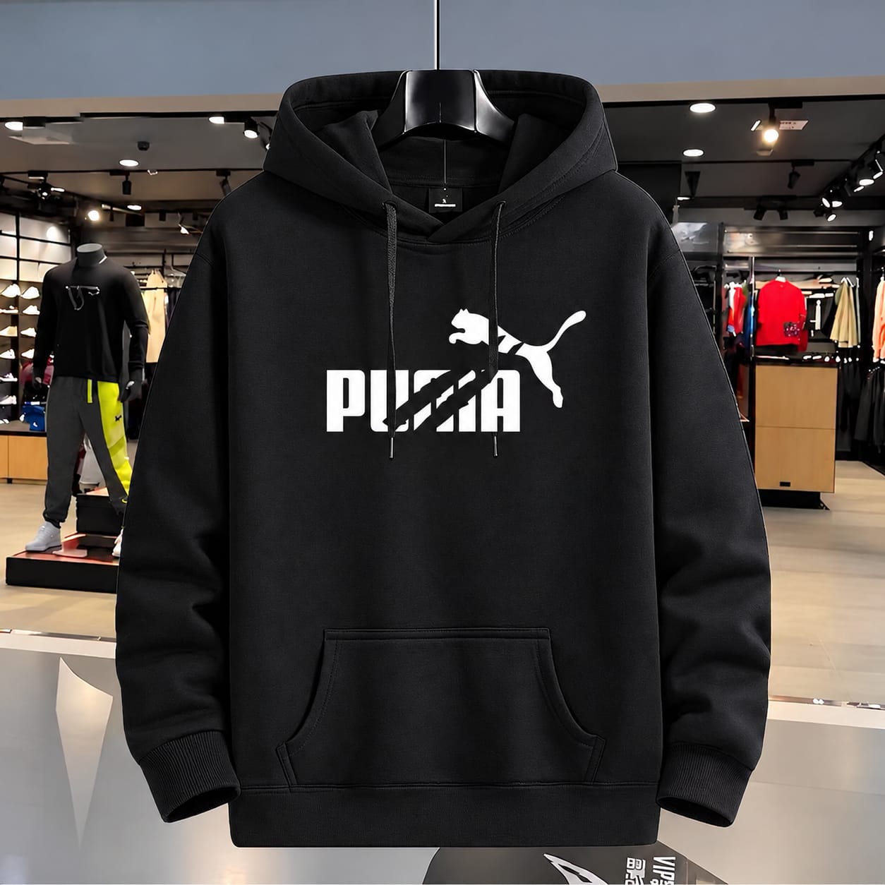 Stylish Solid Printed Cotton Hoodie 6