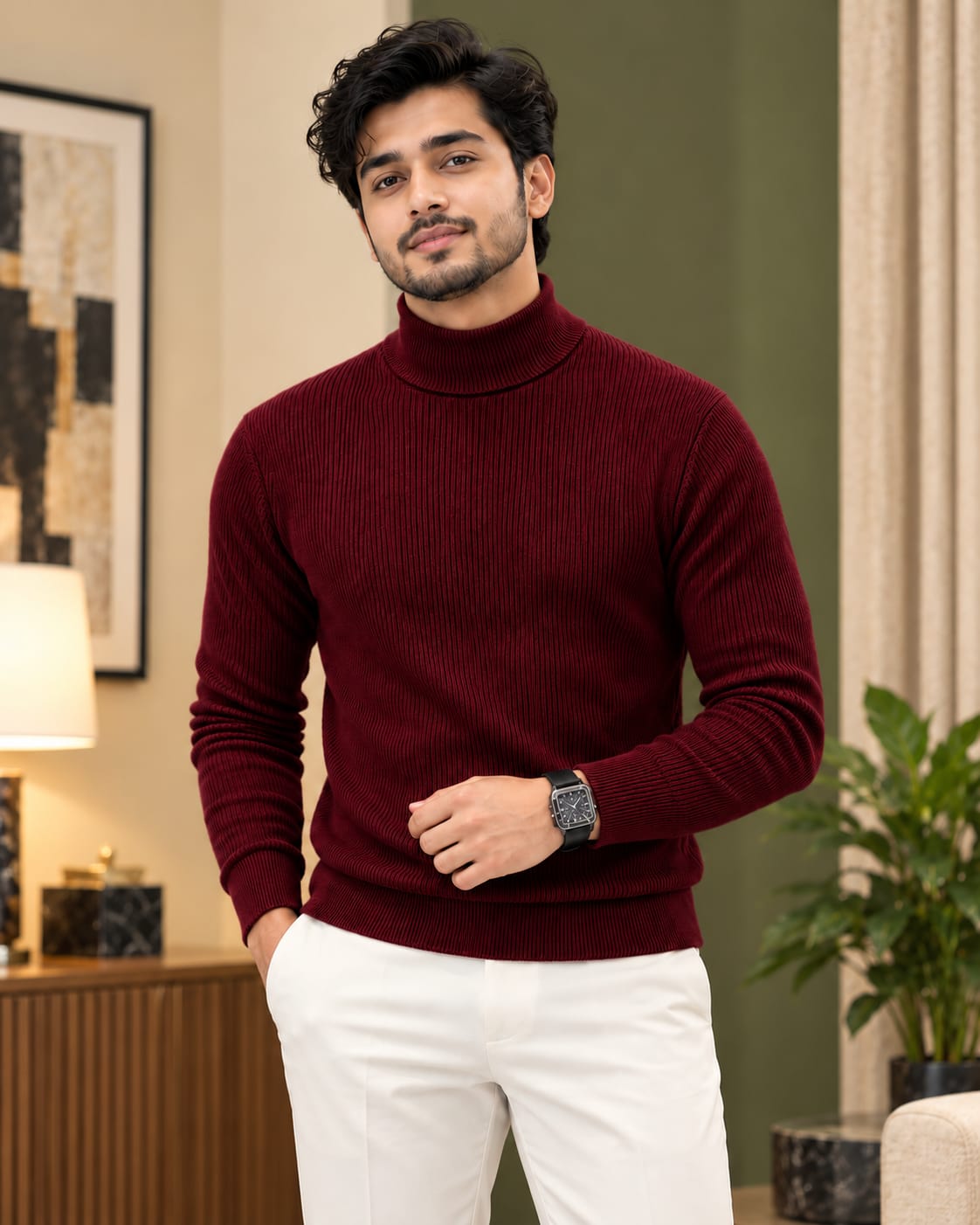 Premium Ribbed High Neck Sweater 5