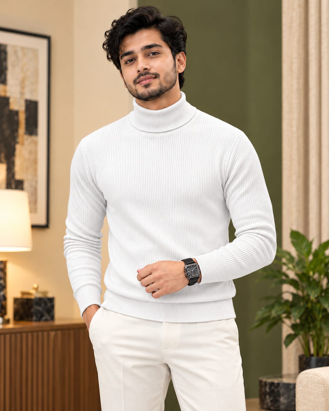 Premium Ribbed High Neck Sweater 4