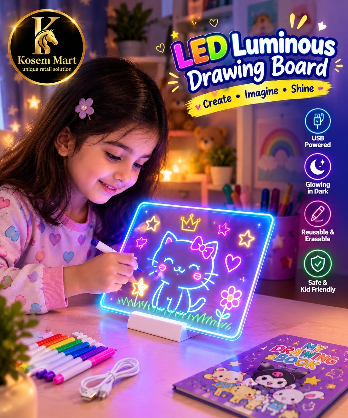 Led  Drawing Board with Free Book