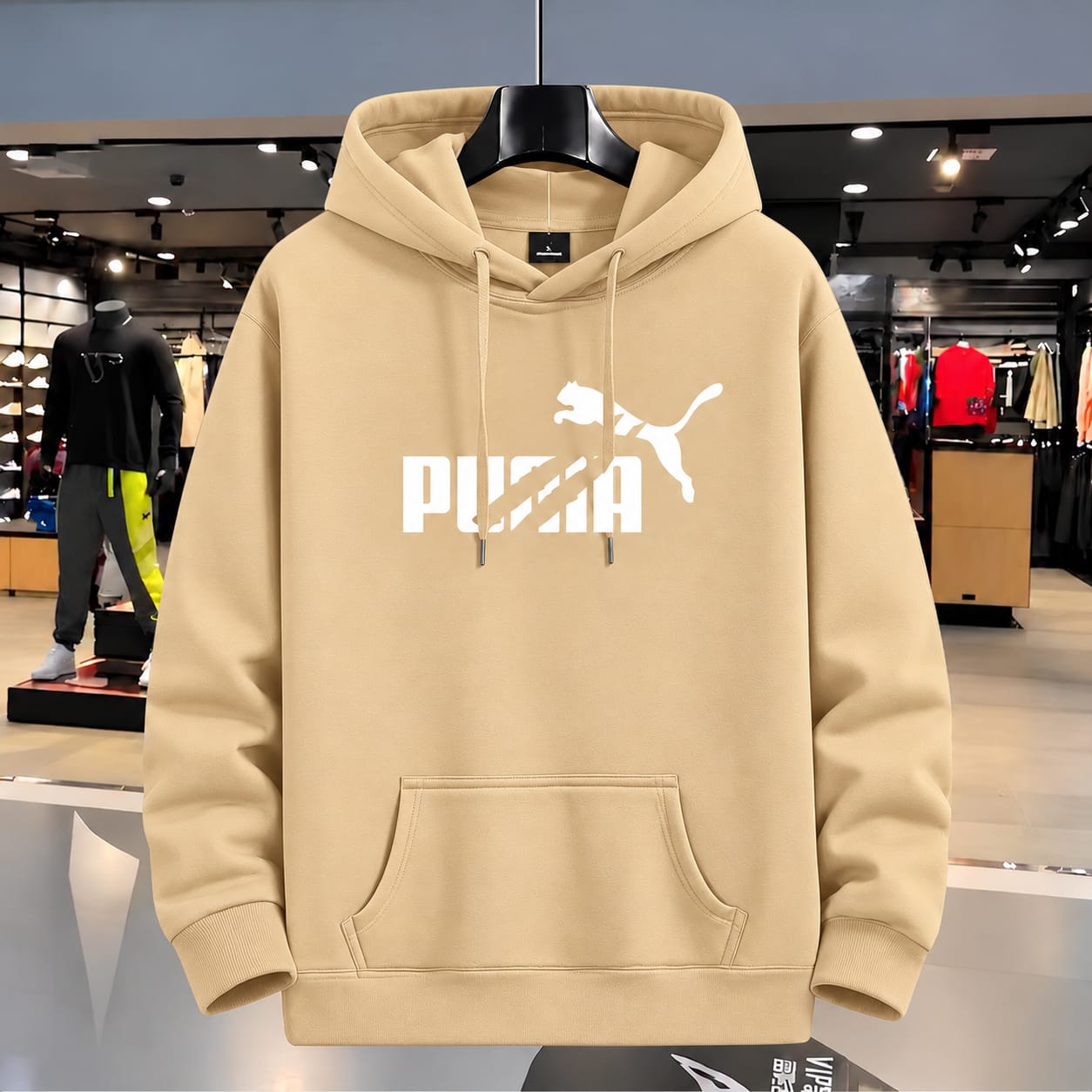Stylish Solid Printed Cotton Hoodie 4