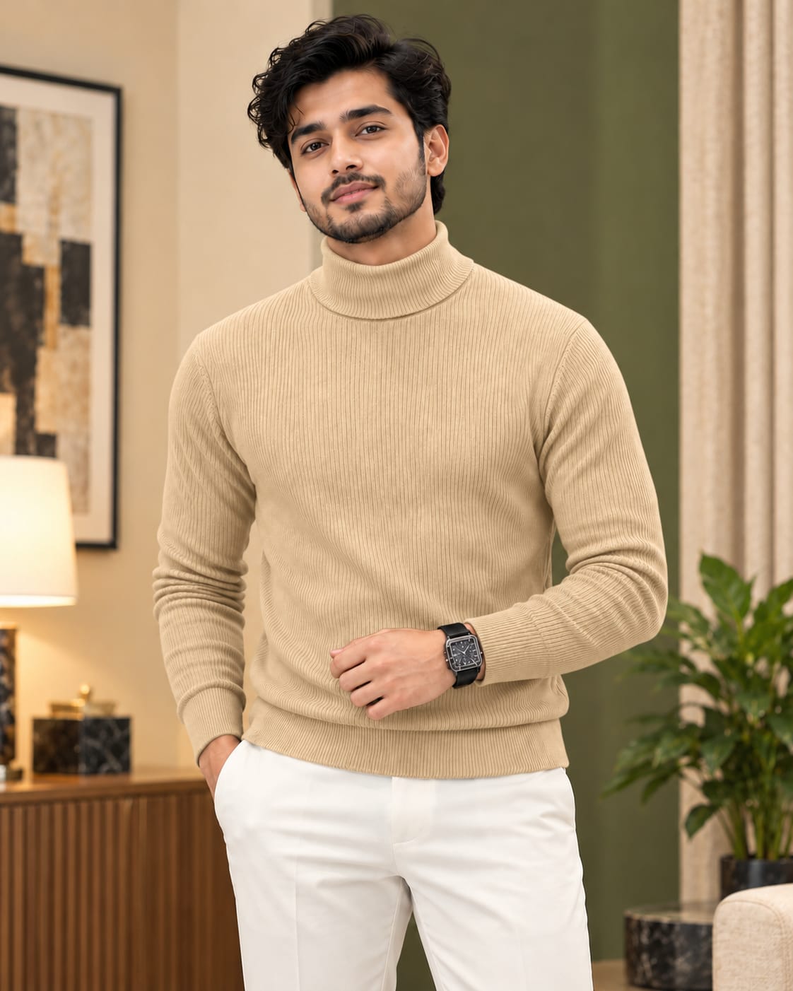 Premium Ribbed High Neck Sweater 2