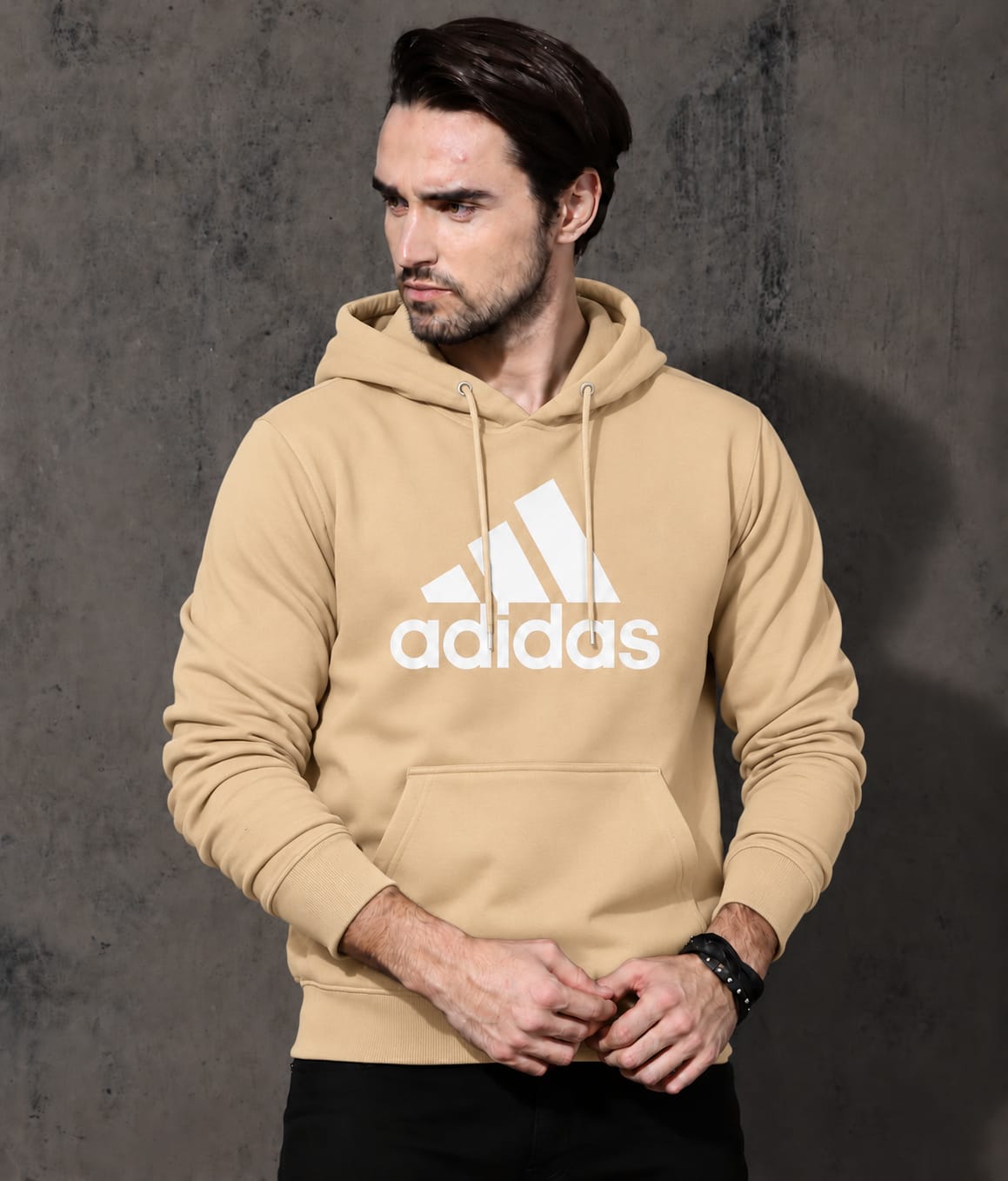 Stylish Solid Printed Cotton Hoodie
