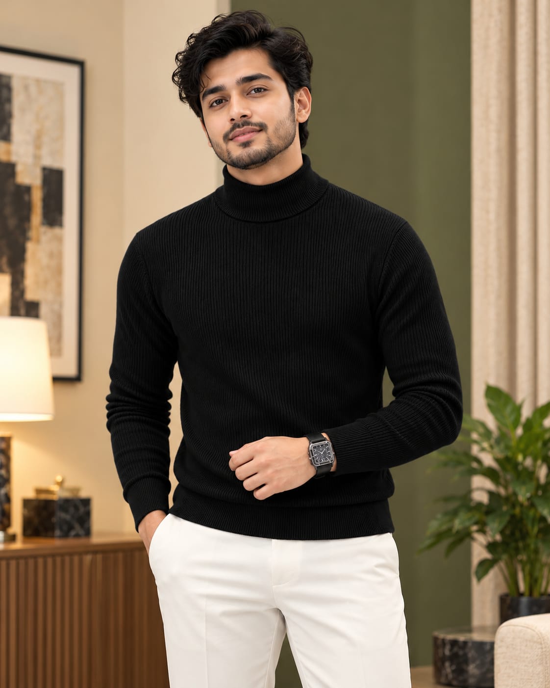 Premium Ribbed High Neck Sweater 3