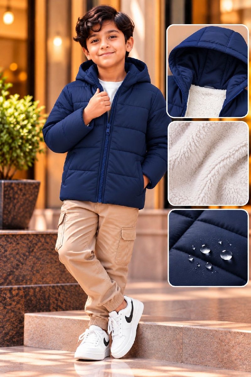 Boy's Sherpa Padding Jacket (Hoodie) 2