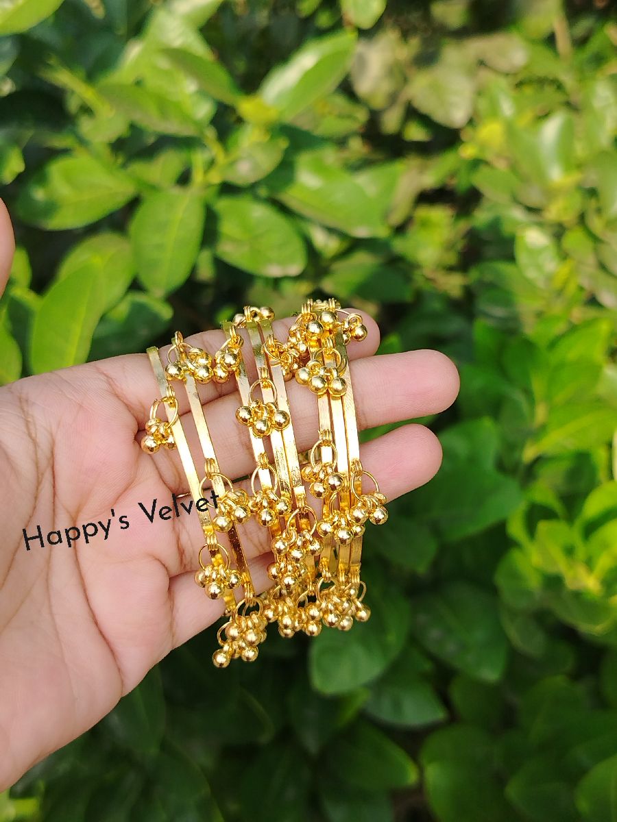 Premium Golden Ghungroo Bangle Set for Women 2