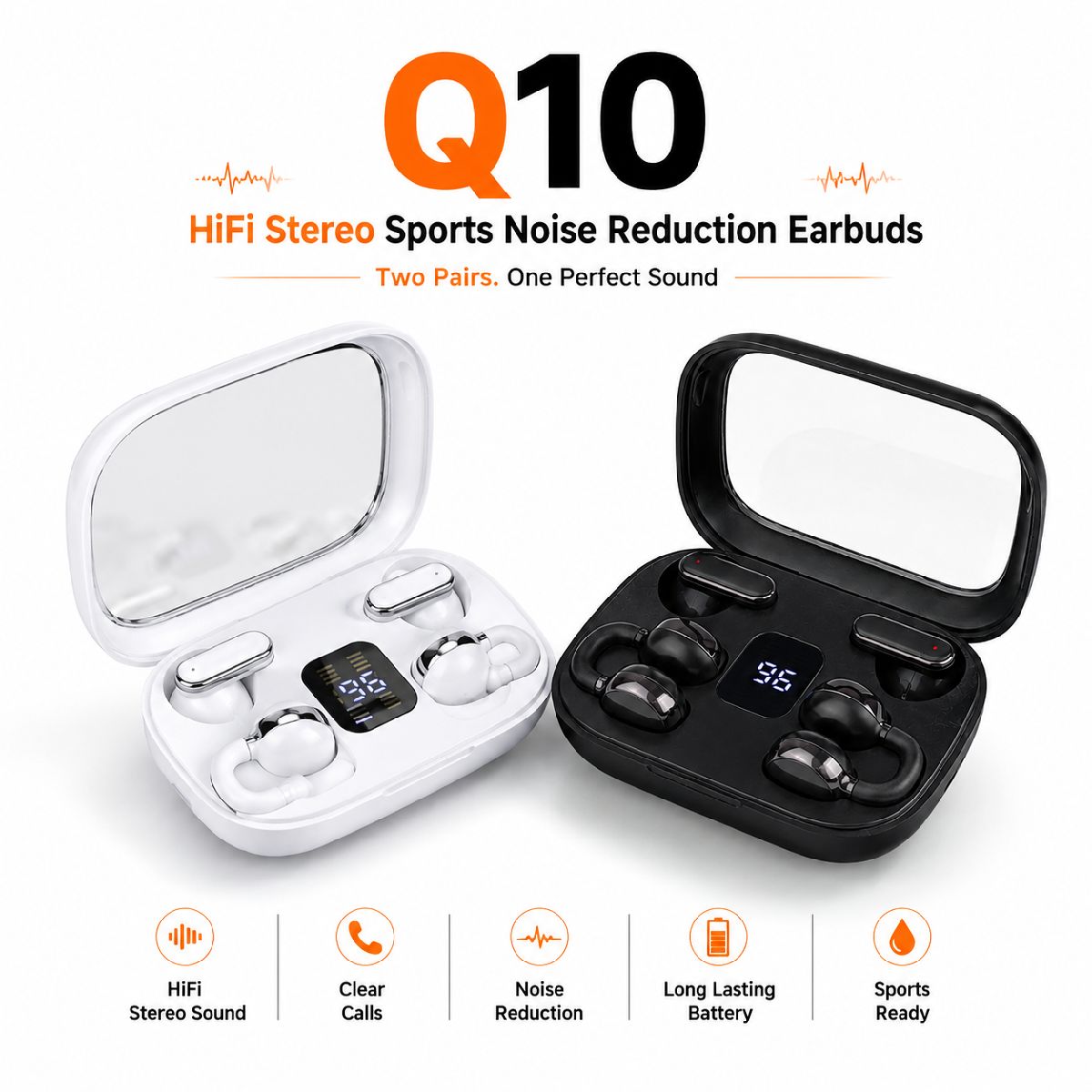 Q10 Hifi stereo wireless earbuds