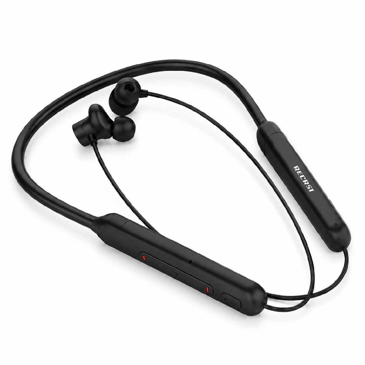 Recrsi RE-NY026 Wireless Bluetooth Neckband Headset – Super Waterproof Sports Earphones with 18 Hours Playtime, Mic, EQ & Magnetic Earbuds 2