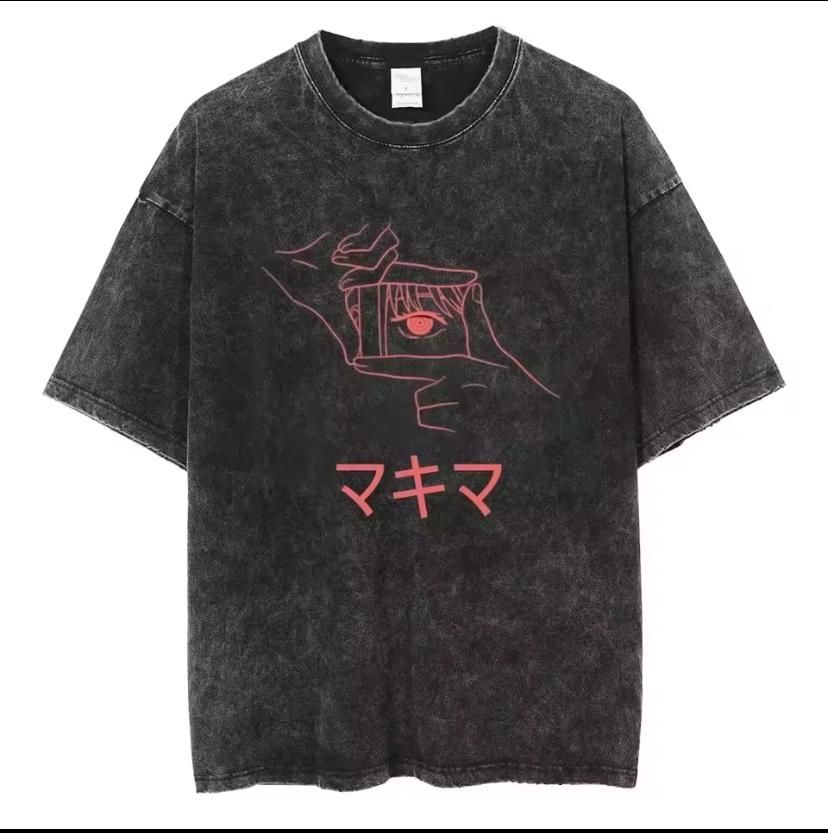 Printed Acid Wash Drop Shoulder T-Shirt 2