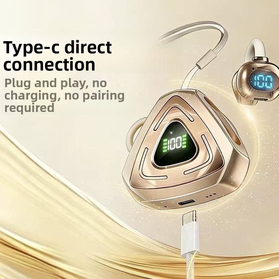 J82 Open-Ear Clip-On True Wireless Earbuds – Bluetooth 5.4 TWS Gaming Headphones with Digital LED Display, Low Latency & IPX4 Waterproof 3