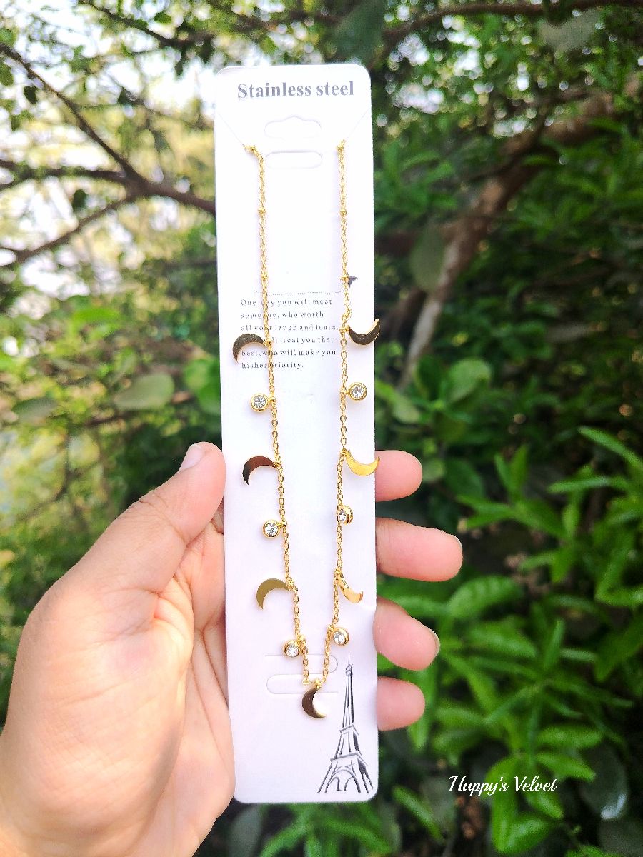 Premium Stainless Steel Golden Pendant Necklace for Women