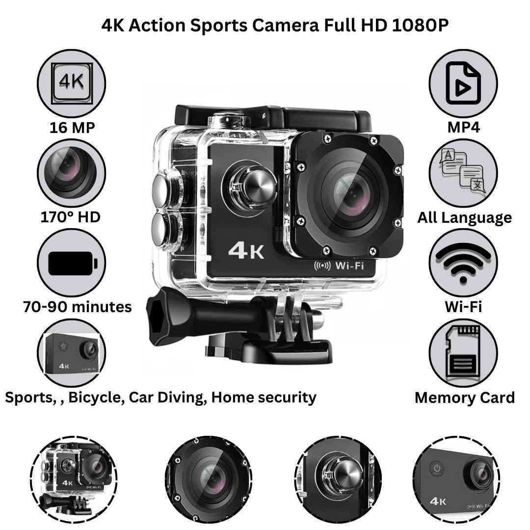 4K SPORTS ULTRA HD DV 30M Action Camera- Trendy Tech