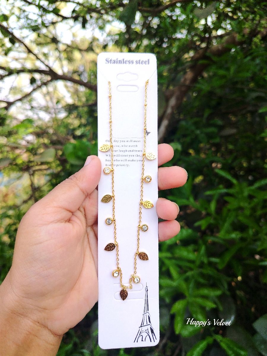 Premium Stainless Steel Golden Pendant Necklace for Women 2