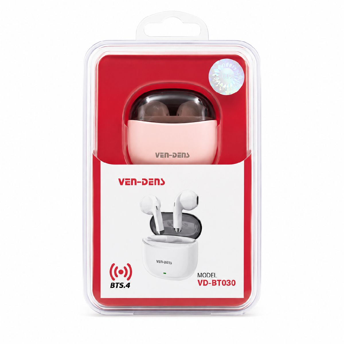 VEN-DENS VD-BT030 True Wireless Earbuds – Bluetooth 5.4 TWS with Transparent Design, Silicone Mic, Smart Touch Control & 300mAh Case 3