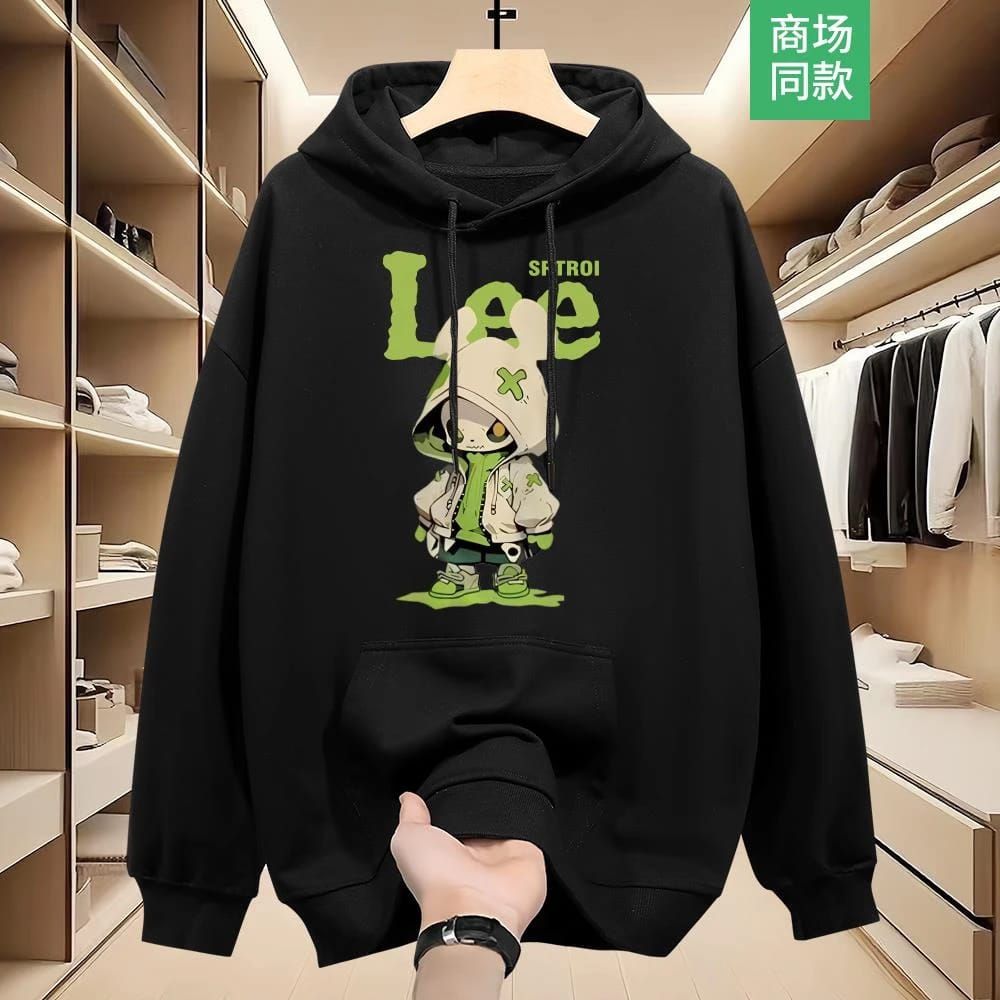 Stylish Solid Printed Cotton Hoodie 3