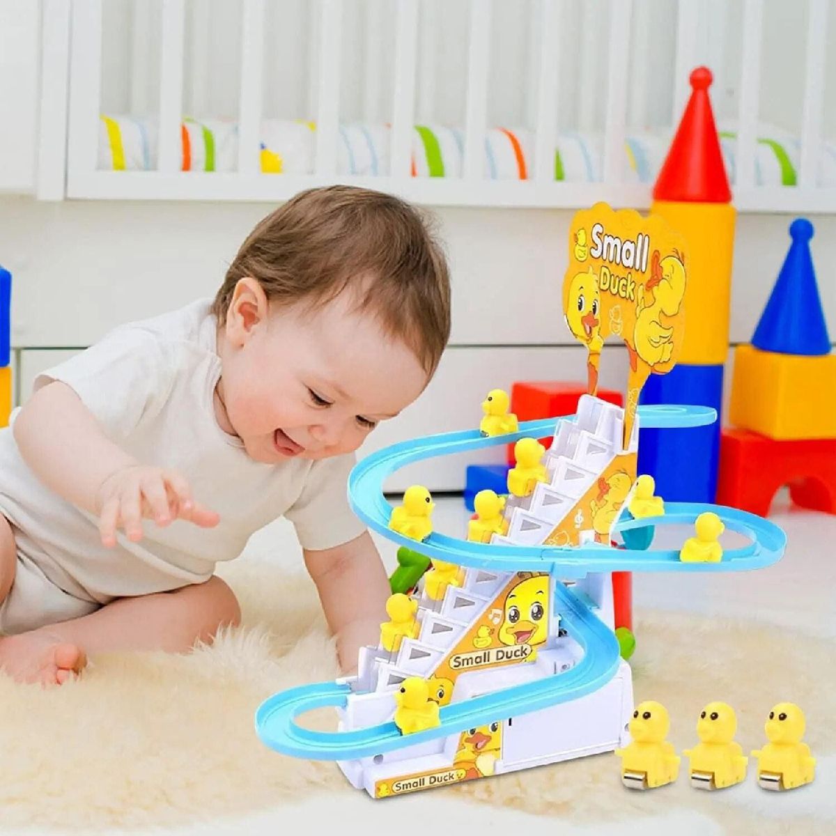 Electric Small Duck Climbing Stairs Toy 2