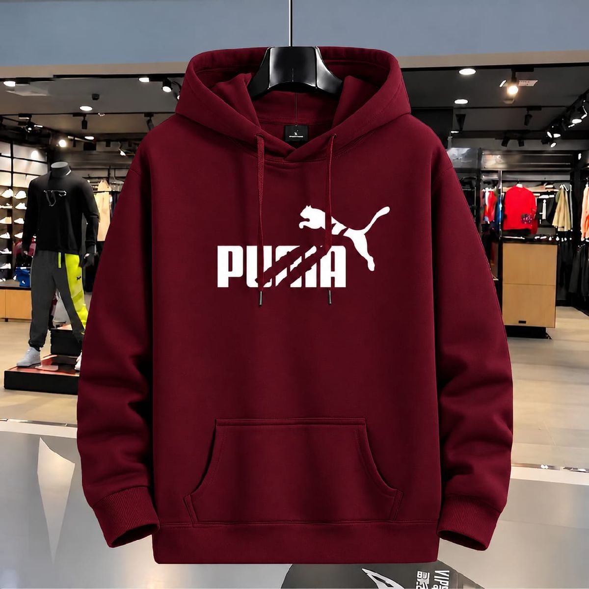 Stylish Solid Printed Cotton Hoodie 2