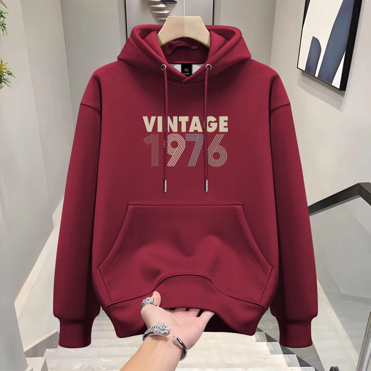 Solid Printed Winter Hoodie